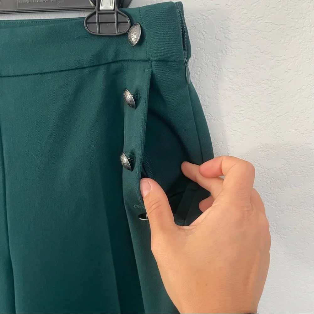LOFT Emerald Green Sailor Pants Wide Leg Trousers Women Size 2